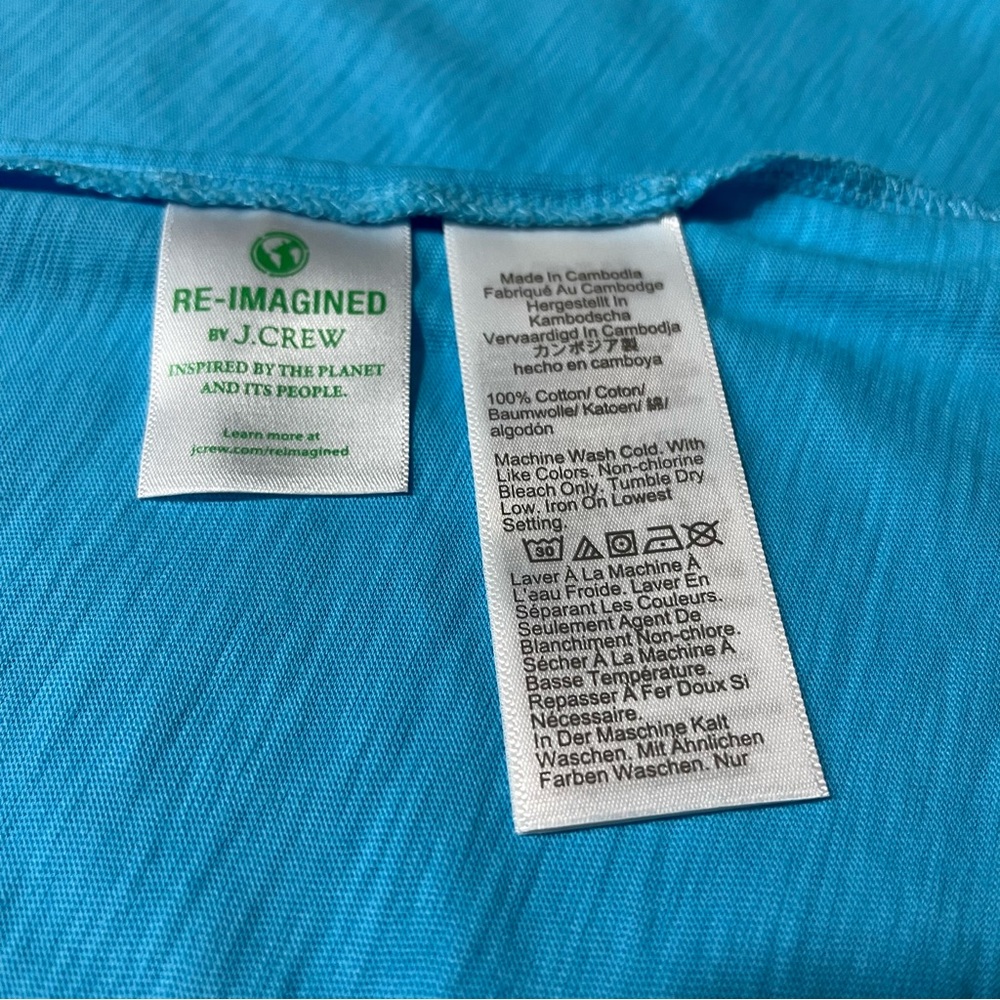 J Crew Top L Slub Cotton Tee Blue - Picture 5 of 6